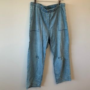 Aerie Straight Leg Distressed Denim Pants